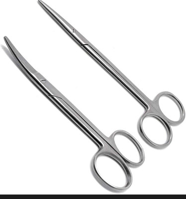 FLORIX Surgical Scissor Pack of 2 Pcs Dressing Scissor Sharp Sharp | Sharp Blunt 6 inch Scissors (Set of 2, Silver) Scissors(Set of 2, Silver)