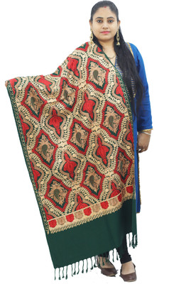 KAVIM Wool Embroidered Women Shawl(Multicolor)