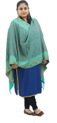 KAVIM Wool Printed Women Shawl(Blue)