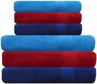 AkiN Cotton 450 GSM Bath, Hand Towel Set(Pack of 6)