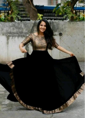 Ghateshvar Flared/A-line Gown(Black)