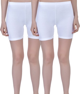 Aimly Solid Women White Cycling Shorts