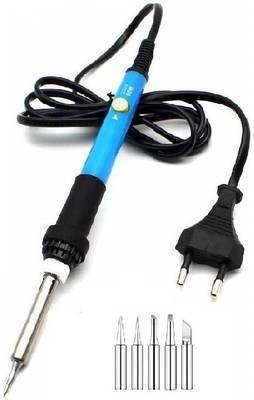 Corslet Soldering Iron 60 Watt Adjustable Temperature with 5 Extra Bits Soldering Iron Kit Soldering Machine Soldring Iron Kit Soldering Kit Mobile Soldering Iron Kit Mobile Repair Soldering Iron 60 W Temperature Controlled