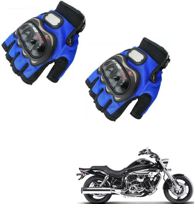 KOZDIKO Pro Biker Half Fingered Gloves Blue For Hyosung Aquila GV650 Riding Gloves(Blue)