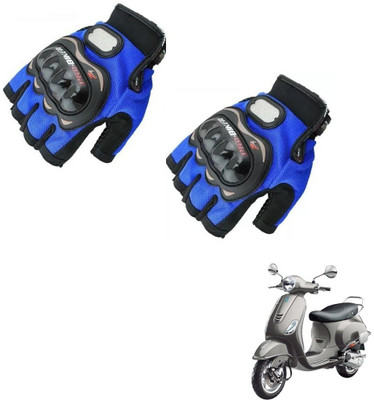 KOZDIKO Pro Biker Half Fingered Gloves Blue For Vespa VXL 150 Riding Gloves(Blue)
