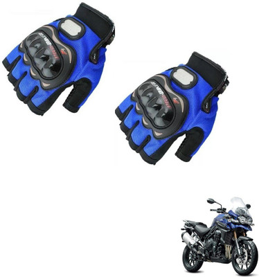 KOZDIKO Pro Biker Half Fingered Gloves Blue For Triumph Tiger Explorer Riding Gloves(Blue)