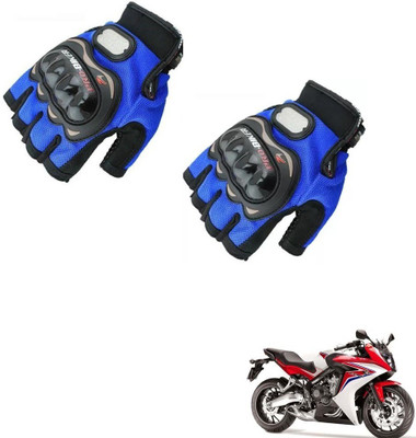 KOZDIKO Pro Biker Half Fingered Gloves Blue For Honda CBR 650F Riding Gloves(Blue)