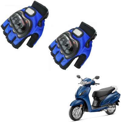 KOZDIKO Pro Biker Half Fingered Gloves Blue For Honda Activa 6G Riding Gloves(Blue)