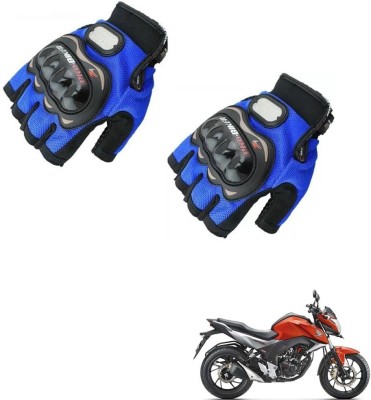 KOZDIKO Pro Biker Half Fingered Gloves Blue For Honda CB Hornet 160R Riding Gloves(Blue)