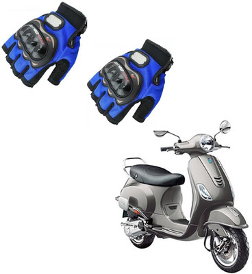 KOZDIKO Pro Biker Half Fingered Gloves Blue For Vespa 125 Riding Gloves(Blue)