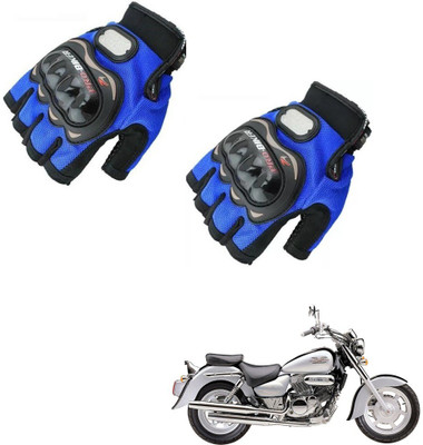 KOZDIKO Pro Biker Half Fingered Gloves Blue For Hyosung Aquila 250 Riding Gloves(Blue)