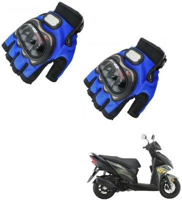 KOZDIKO Pro Biker Half Fingered Gloves Blue For Yamaha Ray ZR Riding Gloves(Blue)