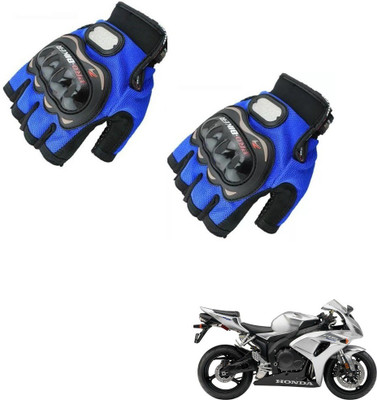 KOZDIKO Pro Biker Half Fingered Gloves Blue For Honda CBR 1000 RR Riding Gloves(Blue)