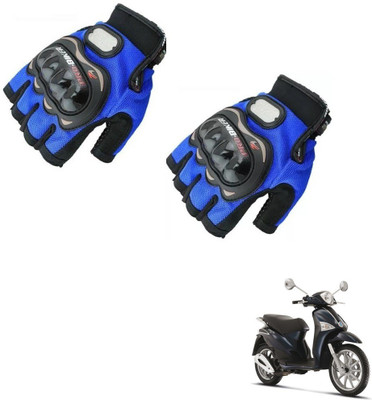 KOZDIKO Pro Biker Half Fingered Gloves Blue For Vespa Liberty Riding Gloves(Blue)