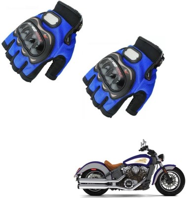 KOZDIKO Pro Biker Half Fingered Gloves Blue For Indian Scout Riding Gloves(Blue)