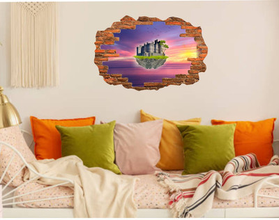 Varadvinayak 60 cm Castle in magical wall hole Self Adhesive Sticker(Pack of 1)