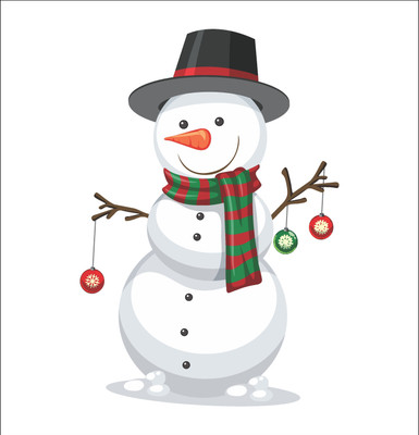 K2A Studio 55 cm snowman with christmas lamp Self Adhesive Sticker(Pack of 1)