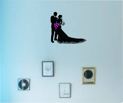 Varadvinayak 45 cm Cute couple Self Adhesive Sticker(Pack of 1)