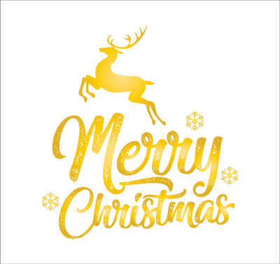 K2A Studio 60 cm merry christmas running reindeer Self Adhesive Sticker(Pack of 1)