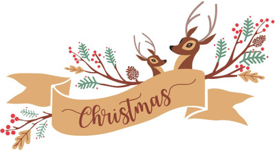 K2A Studio 60 cm Christmas wishes with deer Self Adhesive Sticker(Pack of 1)