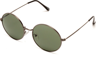 Roadies Oval Sunglasses(For Men & Women, Black)