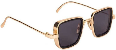 GANSTA Retro Square Sunglasses(For Men & Women, Black)