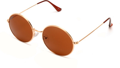 Roadies Oval Sunglasses(For Men & Women, Brown)