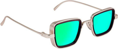 GANSTA Retro Square Sunglasses(For Men & Women, Green)