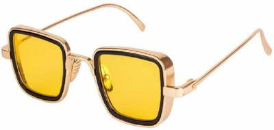 GANSTA Retro Square Sunglasses(For Men & Women, Yellow)