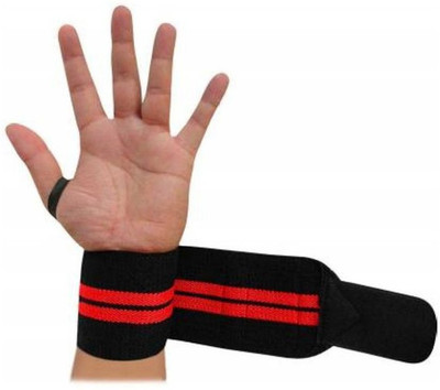 JVN One Size Adjustable Wrist Band Pack of 2 Wrist Support lack & Red and Black Abdominal Belt