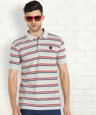 PROVOGUE Striped Men Polo Neck Multicolor T-Shirt