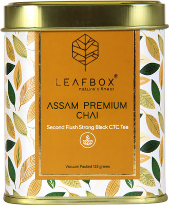 leafbox Assam Premium Chai Tea | Single Estate | Loose Leaf Tin Box | 125 Grams | Vacuum Packed Black Tea Tin(125 g)