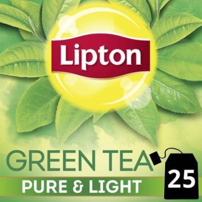 Lipton GREEN TEA PURE LIGHT ZERO CALORIES WAISTLINE 25 BAGS X 1 Honey, Lemon Green Tea Bags Box(25 Sachets)