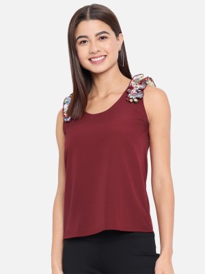 ALL WAYS YOU Casual Solid Women Red Top