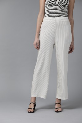 KASSUALLY Regular Fit Women White Trousers