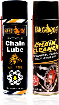 KANGAROO Bicycle Chain Lube and Chain Cleaner Lubricant Spray 500 ML ( Each ) Chain Oil(1000 ml, Pack of 2)