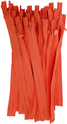 Jyoti Zipper - Concealed Size 3 (100 Zips of 8 Inches) (50726) Orange Plastic Open-ended Zipper