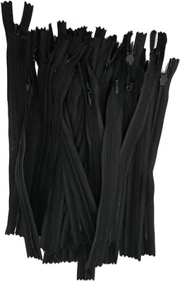 Jyoti Concealed Size 3 (10 Zips of 8 Inches) (50702) Black Plastic Open-ended Zipper