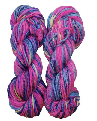 JEFFY Oswal Varsha Motu Thick Chunky Wool Hand Knitting Yarn Multi Colour (Hanks-200gms) Shade No-54