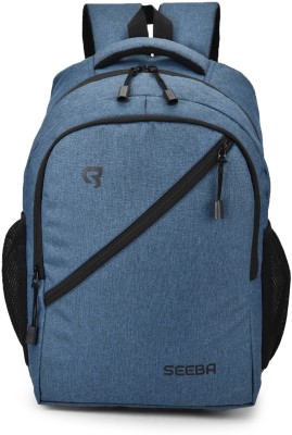 SEEBA Unisex Khadi Texture Stylish Designer School Bag Collage Bag Multipurpose Backpack Waterproof Backpack(Dark Blue, 25 L)