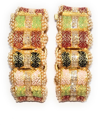 Santosh Jewels Brass Gold-plated Bangle Set(Pack of 2)