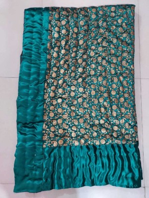 VENDORSTATIONS Floral Double Quilt for  Heavy Winter(Silk, RAMA GREEN)