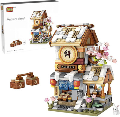 Yunona Chinese Street View Shop Bricks, Mini DIY Building Blocks Model MOC Construction Toy. (Not Compatible with Small Particl(Multicolor)