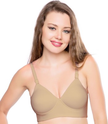 Trylo Women T-Shirt Lightly Padded Bra(Beige)