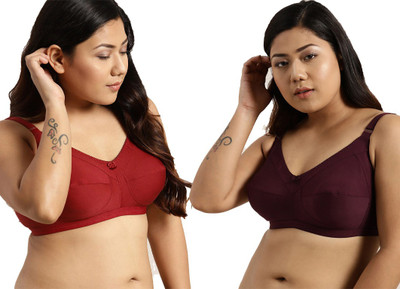 Winsure Winsure Womens Full Coverage B Cups Bra Women Everyday Non Padded Bra(Maroon, Red)