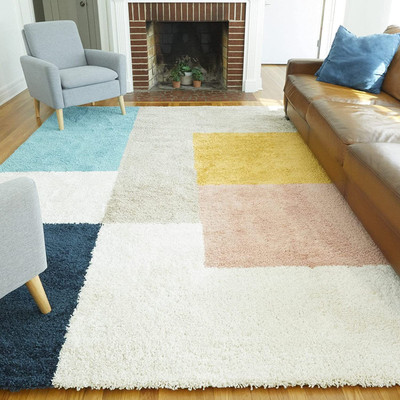 RM Handloom Blue, Multicolor Polyester Carpet(9 ft,  X 6 ft, Rectangle)