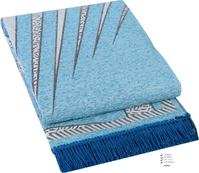 Sparrow world Light Blue Chenille Carpet(5 ft,  X 7 ft, Rectangle)