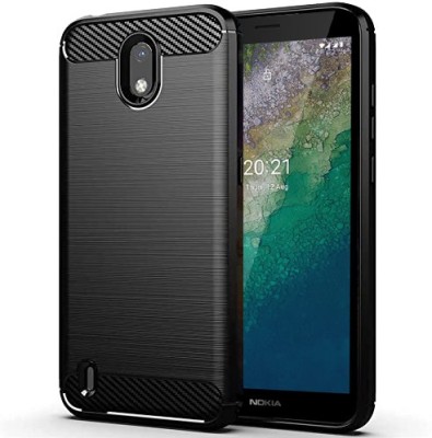Wowcase Back Cover for Nokia C01 Plus(Black, Grip Case, Silicon, Pack of: 1)