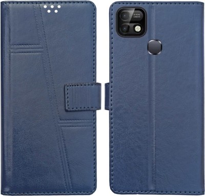 MAXSHOPY Flip Cover for Infinix Smart 5 pro(Blue, Magnetic Case)