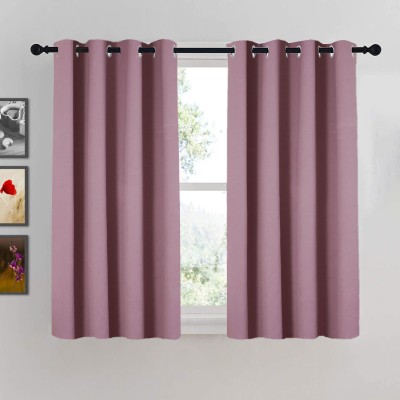 HOMEMONDE 121 cm (4 ft) Polyester Blackout Window Curtain (Pack Of 2)(Solid, Lavender)